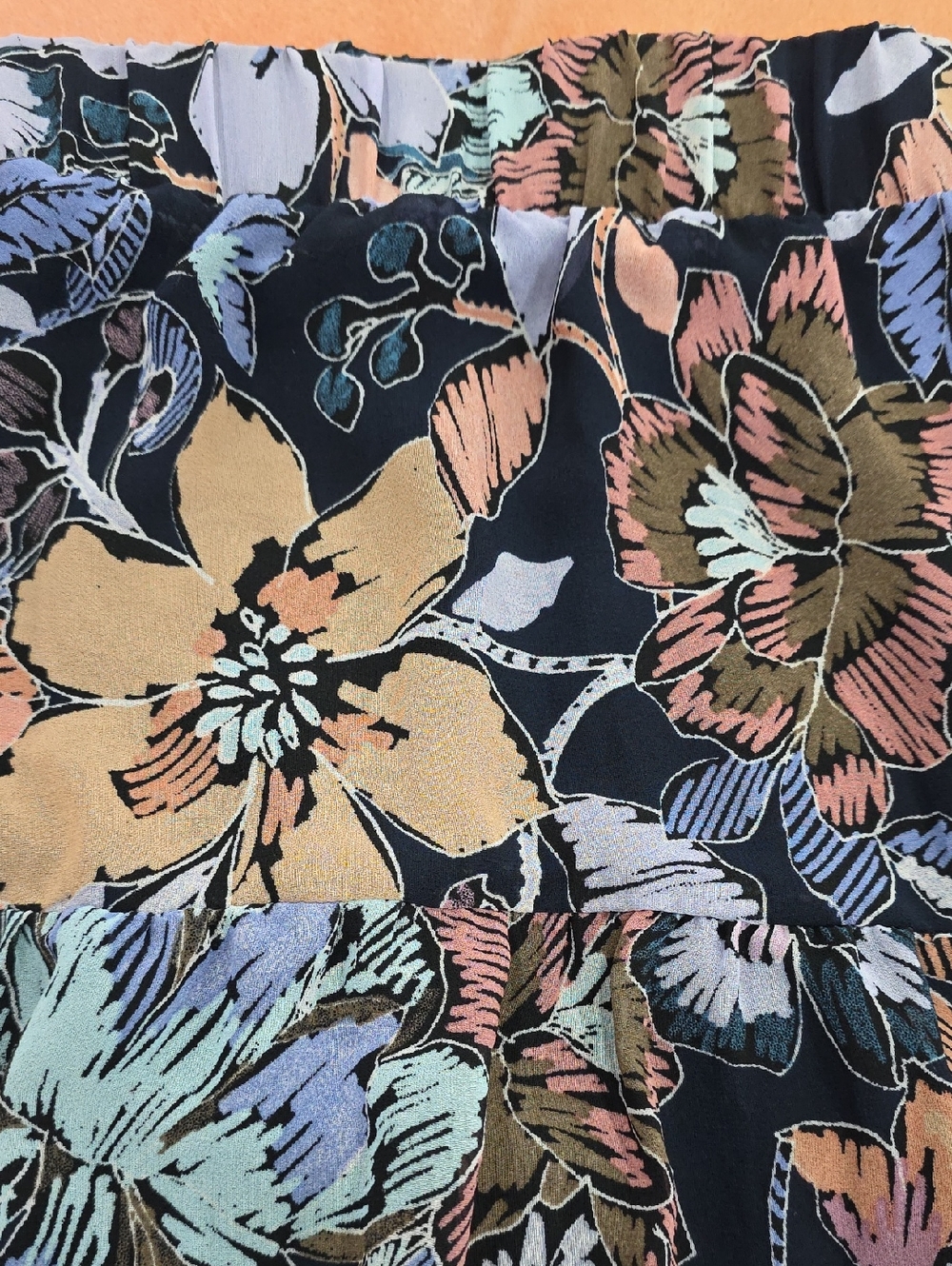 Mark brand. Floral Maxi Skirt in Navy, Pink, Lilac, and Tan - Picture 4 of 6